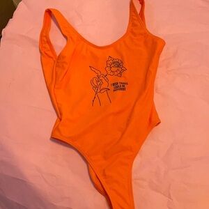 Broken promises bathing suit orange